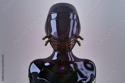 Photographie futuristic female punk cyborg - 3D rendering