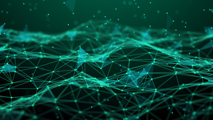 Fototapete - Abstract technology background. Network connection. Artificial intelligence. Science background. Big data digital background. 4k rendering.