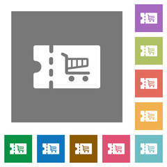 Poster - Cart discount coupon square flat icons