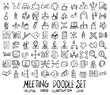 © veekicl - Set of Meeting icon Drawing illustration Hand drawn doodle Sketch line vector eps10