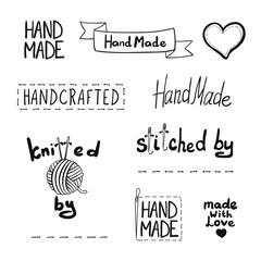 Wall Mural - Vector Hand Drawn Hand Made Icons Collection Isolated, Sketched Labels.