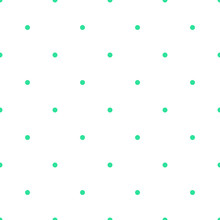 Green Polka Dot White Background Seamless Pattern Vector