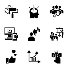 Wall Mural - brand teamwork icon set. simple set of 9 brand teamwork vector icons for web design isolated on whit