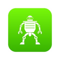 Canvas Print - Humanoid robot icon digital green for any design isolated on white vector illustration