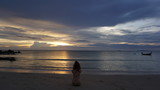Fototapeta Morze - sunset on beach