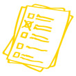 Handgezeichnetes Formular in gelb