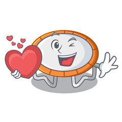 Sticker - With heart trampoline illustration icon for cartoon design