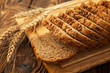 sliced grain bread on a wooden Board