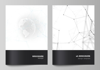Sticker - vector layout of a4 format cover mockups design templates for brochure, flyer, booklet. futuristic d