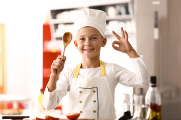 Sticker - Cute little chef in kitchen