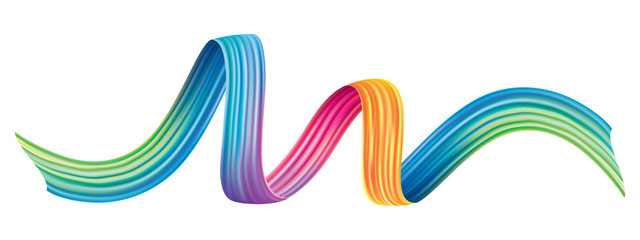 Sticker - colorful brushstroke design element. colorful wave liquid vector
