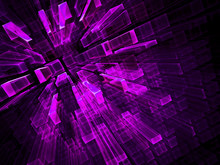 Abstract Purple Fractal Background - Digitally Generated Image