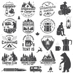 Wall Mural - wilderness camp. be wild and free. vector. concept for badge, shirt or logo, print, stamp, patch. vi