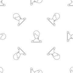 Sticker - Woman avatar pattern seamless vector repeat geometric for any web design