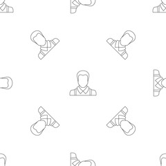 Wall Mural - Man avatar pattern seamless vector repeat geometric for any web design