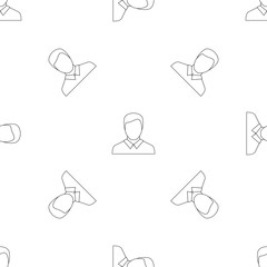 Sticker - Man avatar pattern seamless vector repeat geometric for any web design