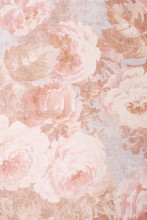 Texture, Background, Pattern. Fabric Silk Exquisite Colors With Peonies. Cabbage Rose Floral Decorator Fabric -Peonies Roses Morning Glories- Pink, Old Rose, Print On Fabric Background