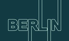 Image Relative To Germany Travel Theme. Berlin City Name In Geometry Style Design. Creative Vintage Typography Poster Concept. Neon Bulbs Letters