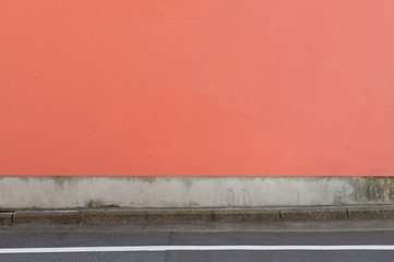 street wall background ,Industrial background, empty grunge urban street with warehouse brick wall