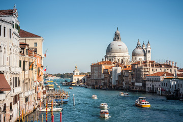 Canal Grande panorama at sunset, Venice, Italy