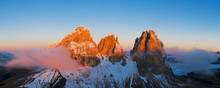 Beautiful Dolomites Peaks Panoramic View