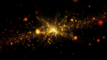 Wall Mural - Galaxy abstract golden background