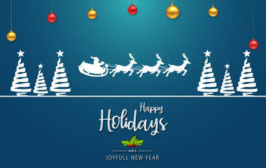 Wall Mural - happy holidays and joyful new year greeting card. happy holidays and joyful new year vector design.