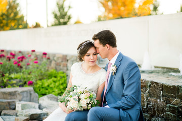 Wall Mural - Happy couple on their Wedding Day