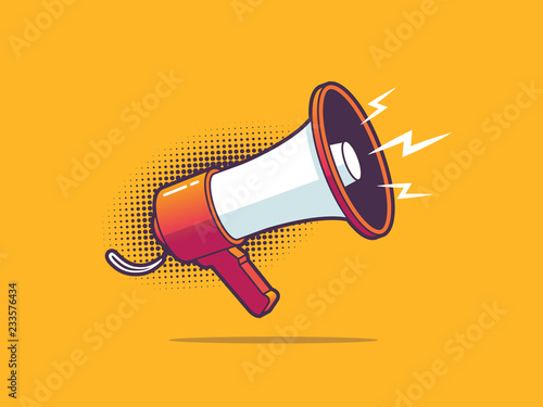 Bullhorn - megaphone vector illustration in pop art style Canvas