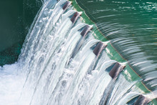 Detail Of A Dam With Flowing Water