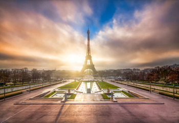 Fototapete - Eiffelturm in Paris, Frankreich