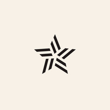 Stylized Linear Shape Star Logo Design Template