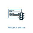 Project Status icon. Two colors premium design from management icons collection. Pixel perfect simple pictogram project status icon. UX and UI.
