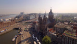 Fototapeta Na sufit - Aerial. The Basilica of Saint Nicholas. Old Centre district of Amsterdam.