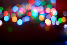 Colorful Bokeh Background, Blurred Christmas Lights Decorations