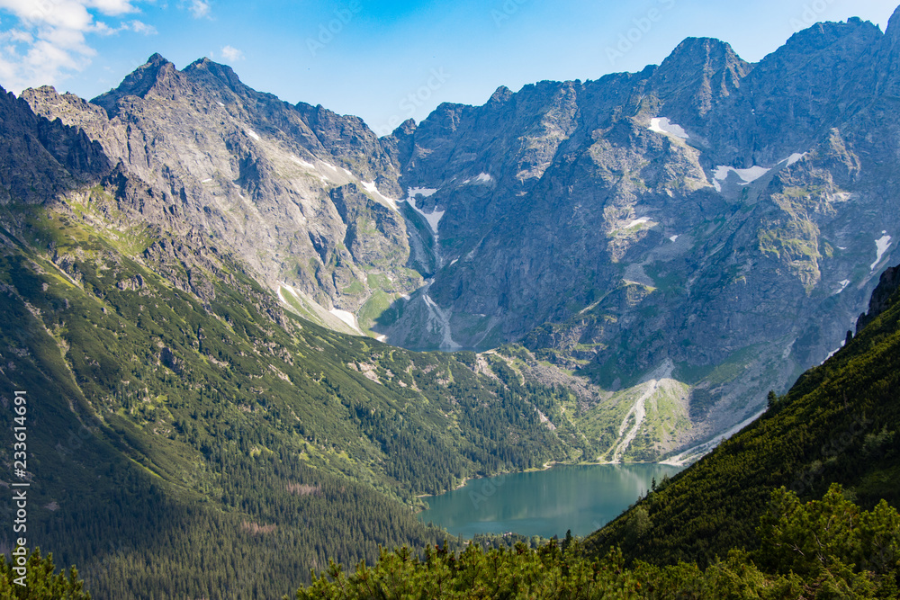 Lake Morskie Oko in Tatra Mountains, Poland - obrazy, fototapety, plakaty 