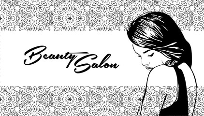 ПечатьVector Illustration for Woman Beauty Salon. 