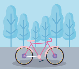 Canvas Print - bicycle vehicle in landscape isolated icon