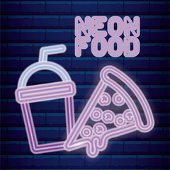 Poster - fast food neon light label