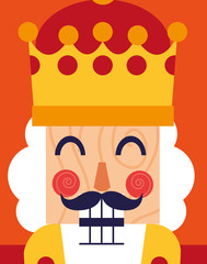 Canvas Print - face of nutcracker king toy icon