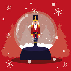 Sticker - nutcracker soldier in crystal ball