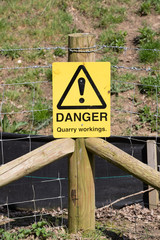 Warning Sign Danger Quarry Workings