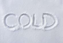 Hand Written COLD On Fresh Snow