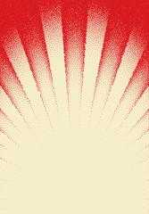 Wall Mural - Dotwork sun rays card with stippled dots in vintage or grungy tattoo retro style