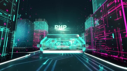 web development with digital technology concept
