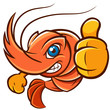 Vector Illustration of Cartoon shrimp