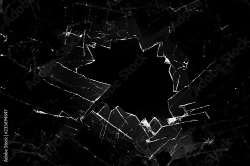 Cuadros en Lienzo broken glass on a black background