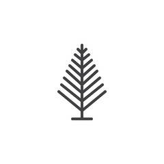 Needles tree outline icon. linear style sign for mobile concept and web design. Decorative Christmas tree simple line vector icon. Symbol, logo illustration. Pixel perfect vector graphics