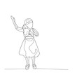 © zolotons - vector isolated sketch of a child dancing