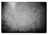 Fototapeta  - Black and white film frame with light leaks and grain isolated on white background.
